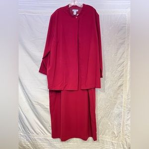 Vintage Sephanie, Andrew wine, colored, reddish dress, and matching jacket 26W